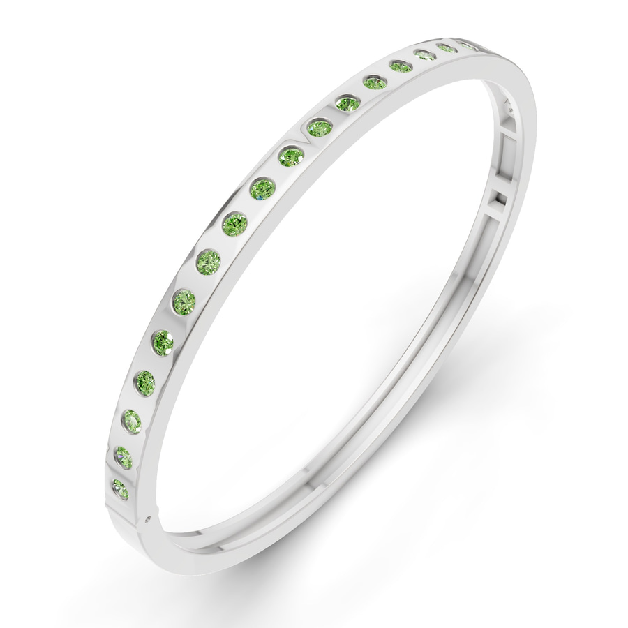 14kt White Gold Round Glow Classic Lab Diamond Openable Bangle Bracelet (1 Ct. Tw.) right