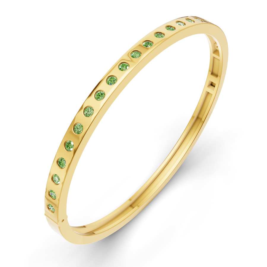 14kt Yellow Gold Round Glow Classic Lab Diamond Openable Bangle Bracelet (1 Ct. Tw.) right