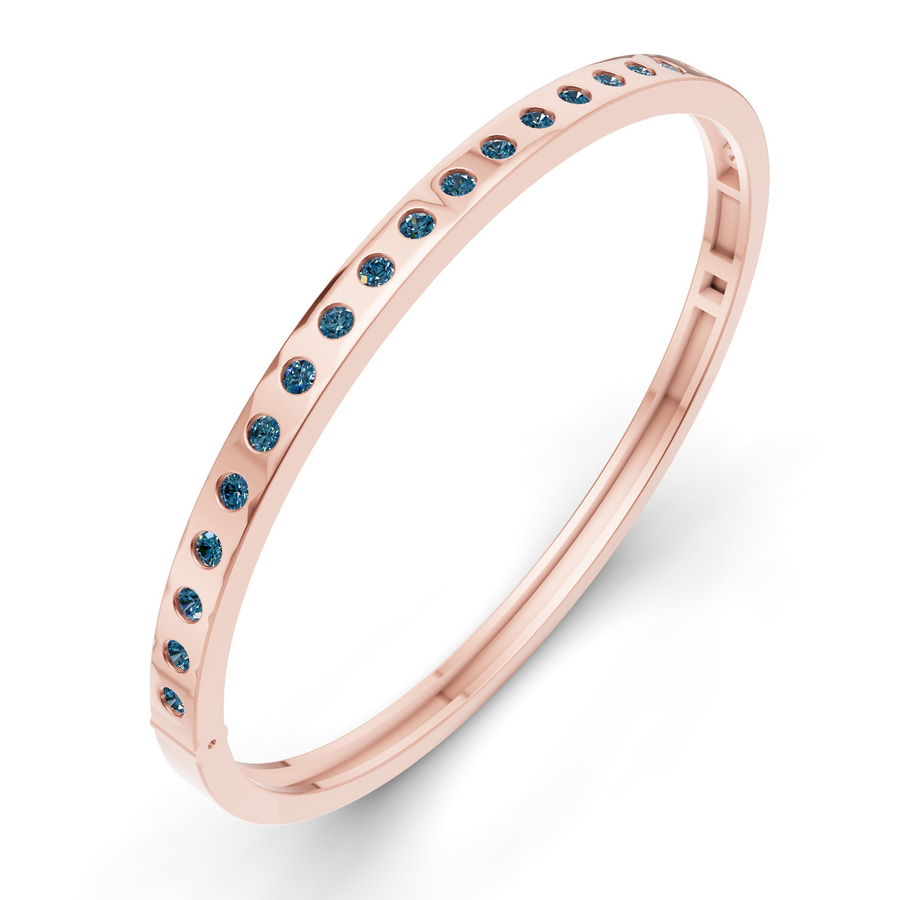 14kt Rose Gold Round Glow Classic Lab Diamond Openable Bangle Bracelet (1 Ct. Tw.) right