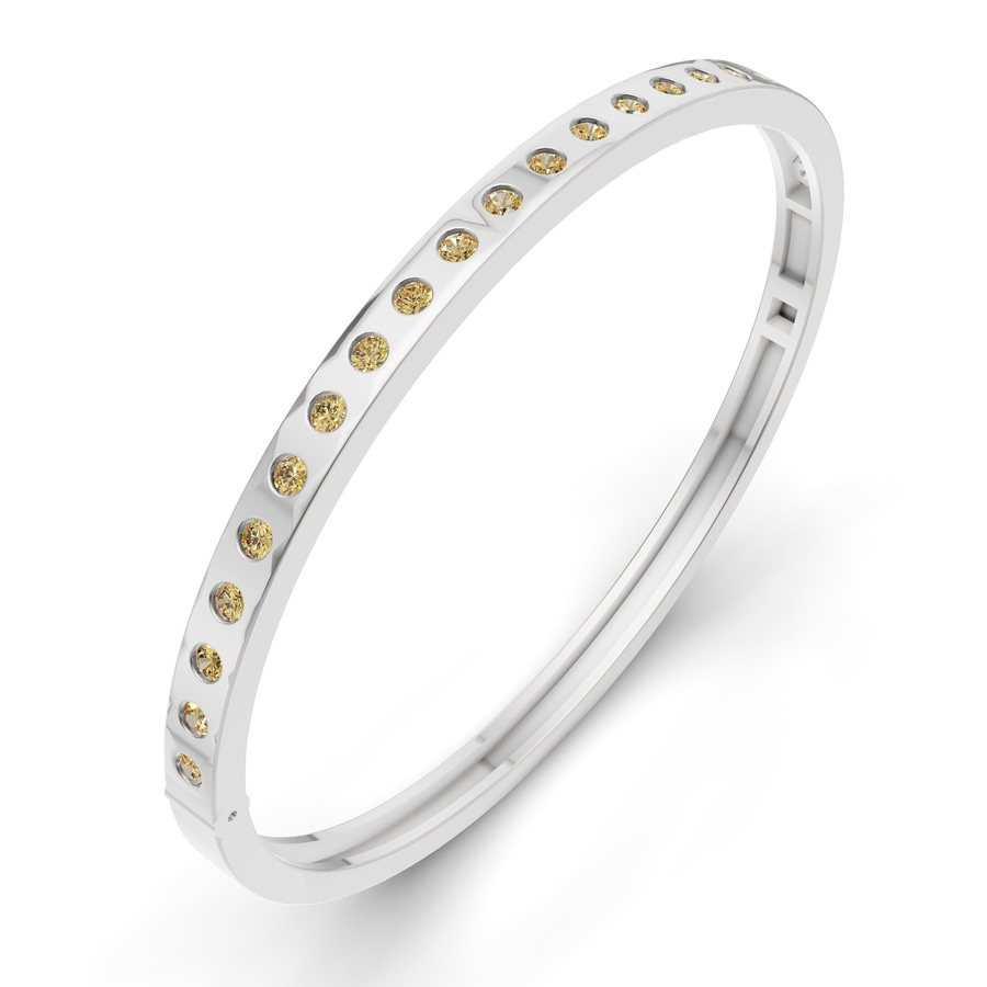 14kt White Gold Round Glow Classic Lab Diamond Openable Bangle Bracelet (1 Ct. Tw.) right