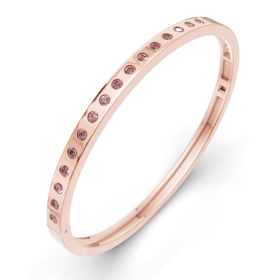 14kt Rose Gold Round Glow Classic Lab Diamond Openable Bangle Bracelet (1 Ct. Tw.) right
