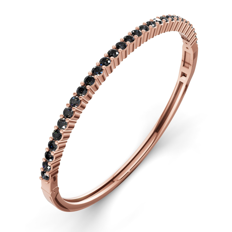 14kt Rose Gold Round Embrace Lab Diamond Openable Bangle Bracelet (1 Ct. Tw.) right