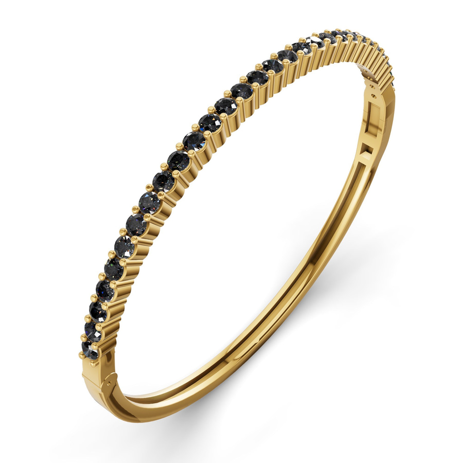 14kt Yellow Gold Round Embrace Lab Diamond Openable Bangle Bracelet (1 Ct. Tw.) right