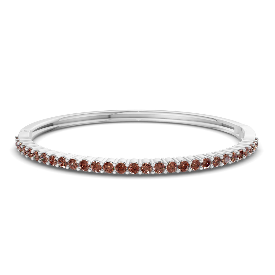 14kt White Gold Round Embrace Lab Diamond Openable Bangle Bracelet (1 Ct. Tw.) front image
