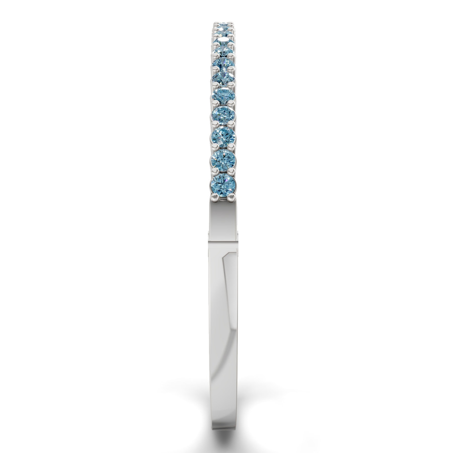14kt White Gold Round Embrace Lab Diamond Openable Bangle Bracelet (1 Ct. Tw.) left