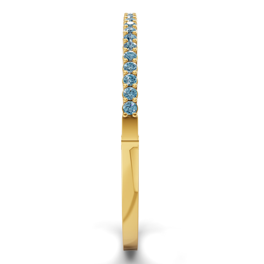 14kt Yellow Gold Round Embrace Lab Diamond Openable Bangle Bracelet (5 Ct. Tw.) left
