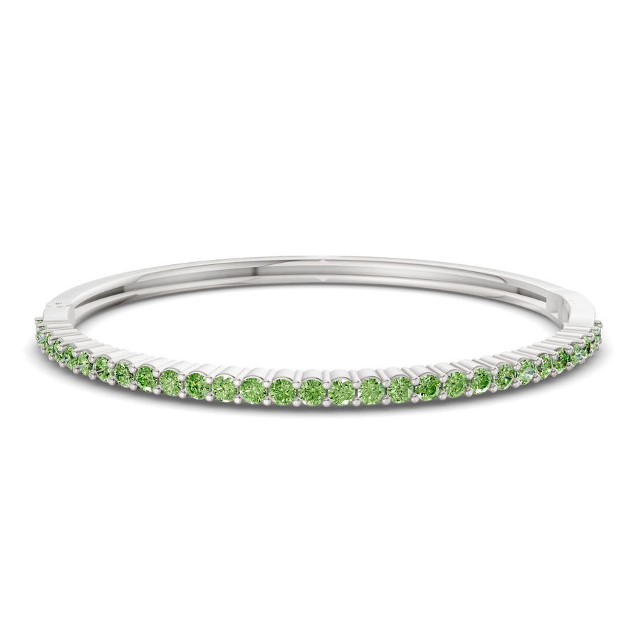 14kt White Gold Round Embrace Lab Diamond Openable Bangle Bracelet (1 Ct. Tw.) front image