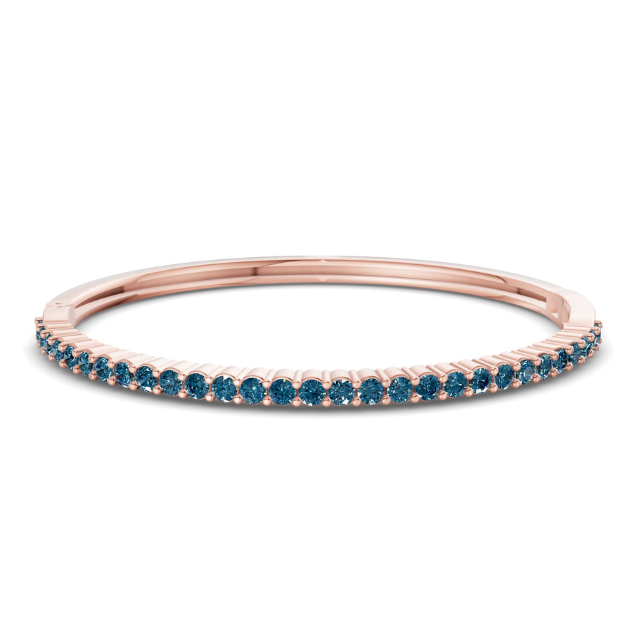 14kt Rose Gold Round Embrace Lab Diamond Openable Bangle Bracelet (1 Ct. Tw.) front image