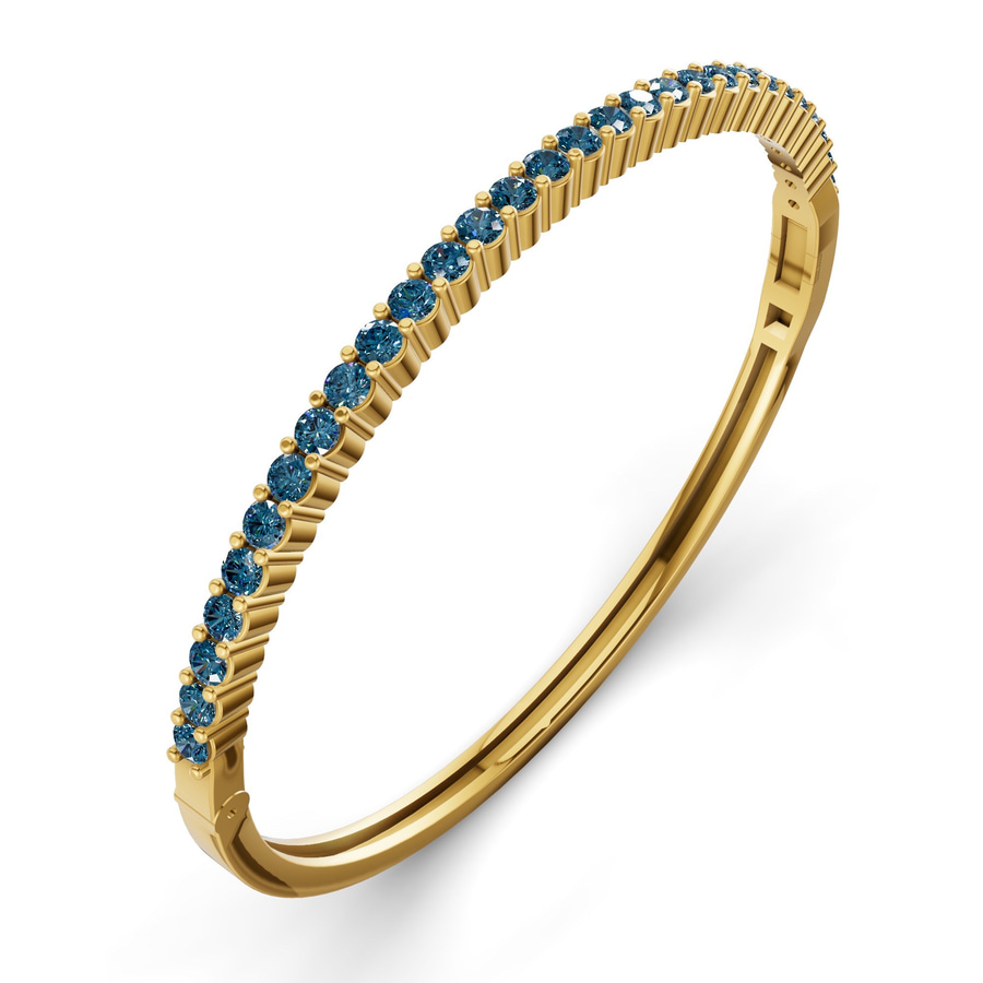 14kt Yellow Gold Round Embrace Lab Diamond Openable Bangle Bracelet (3 Ct. Tw.) right