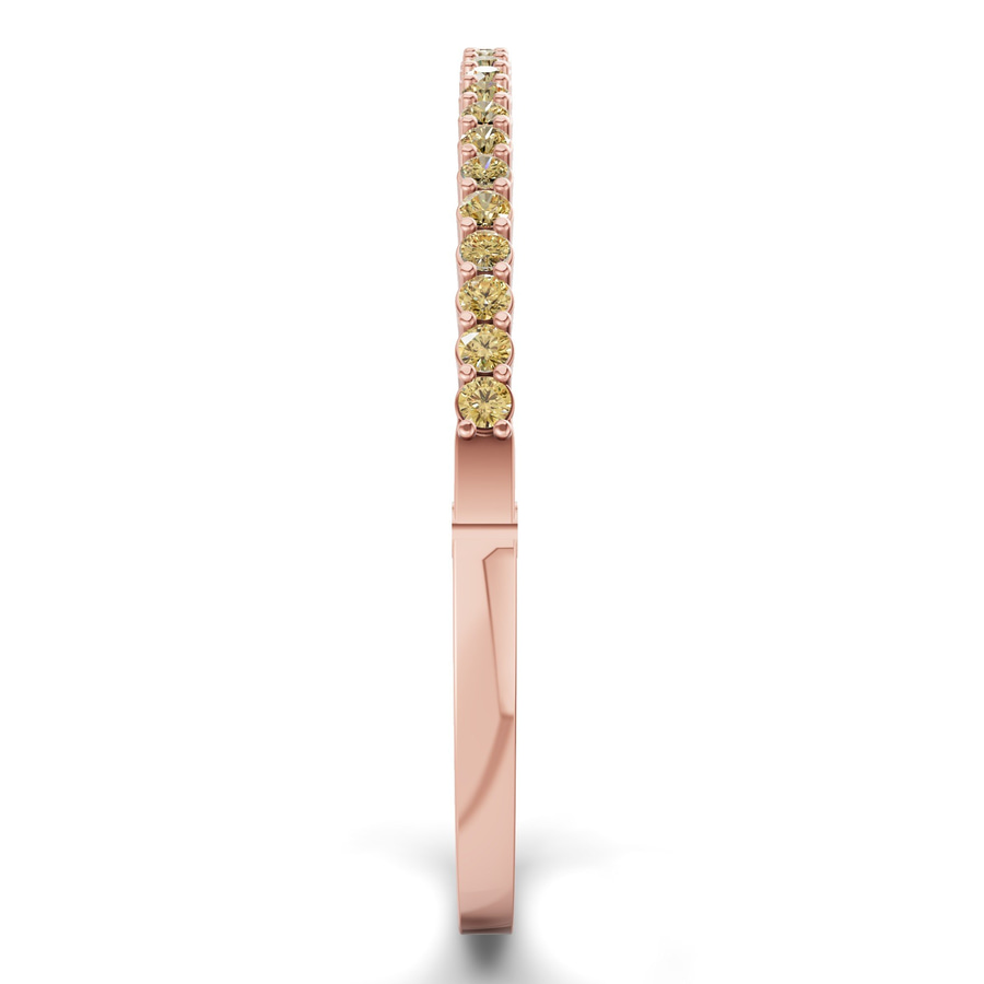 14kt Rose Gold Round Embrace Lab Diamond Openable Bangle Bracelet (1 Ct. Tw.) left