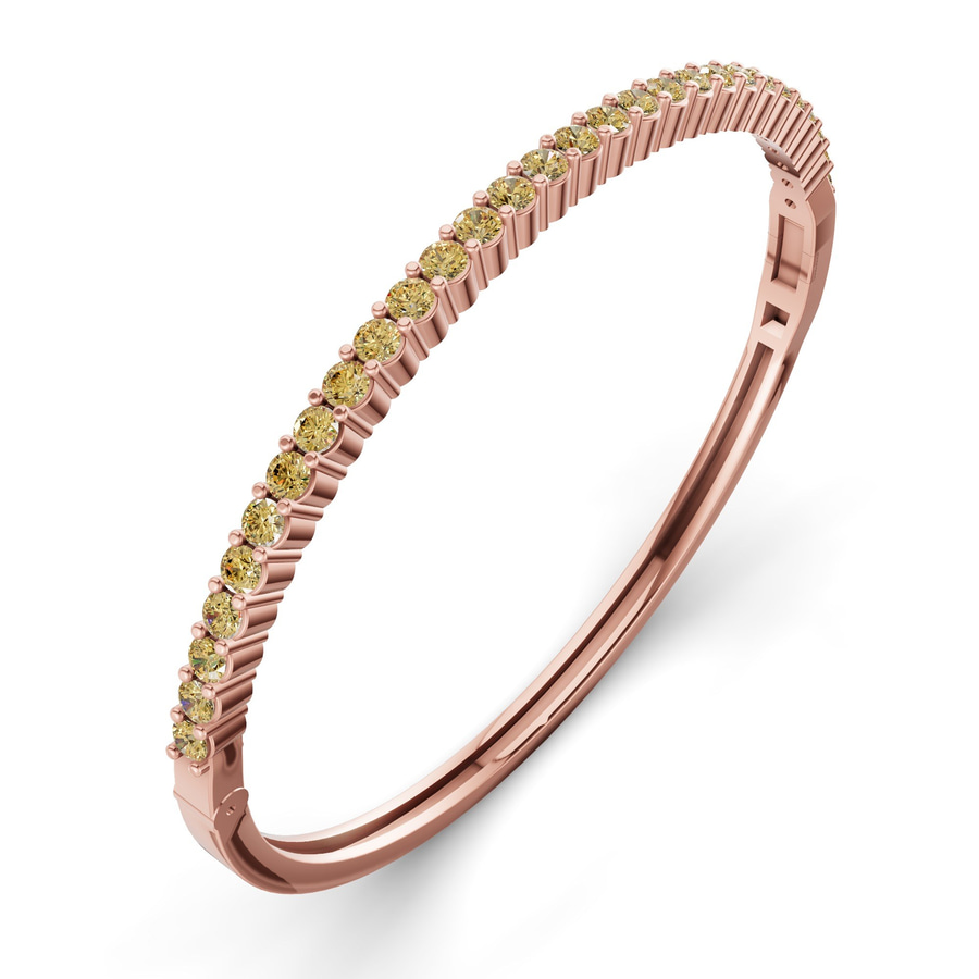14kt Rose Gold Round Embrace Lab Diamond Openable Bangle Bracelet (1 Ct. Tw.) right