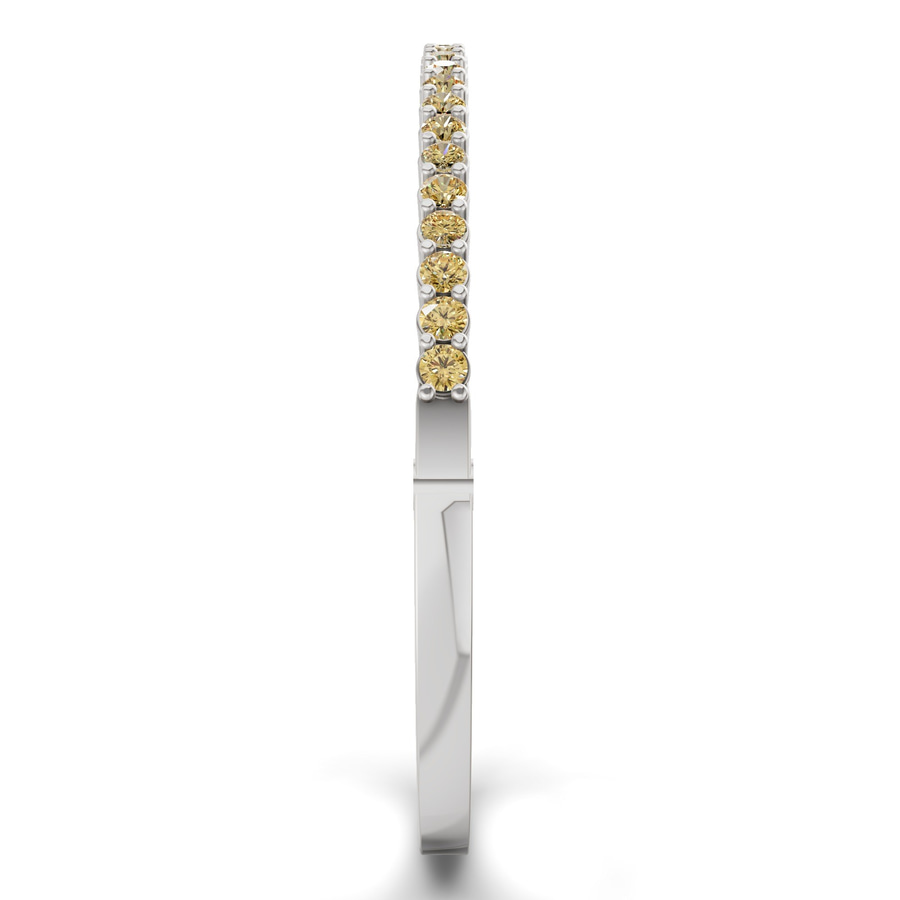 14kt White Gold Round Embrace Lab Diamond Openable Bangle Bracelet (1 Ct. Tw.) left