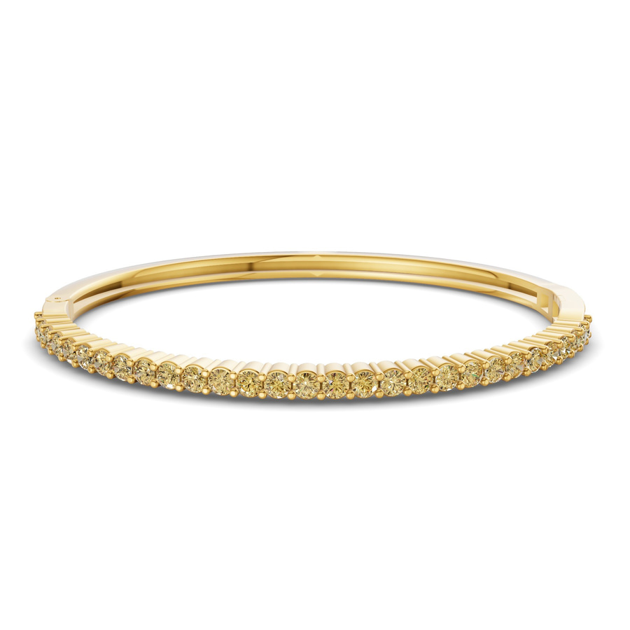 14kt Yellow Gold Round Embrace Lab Diamond Openable Bangle Bracelet (2 Ct. Tw.) front image