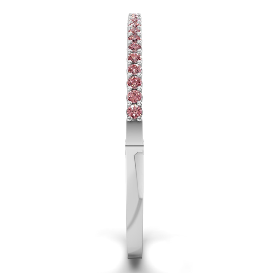 14kt White Gold Round Embrace Lab Diamond Openable Bangle Bracelet (2 Ct. Tw.) left