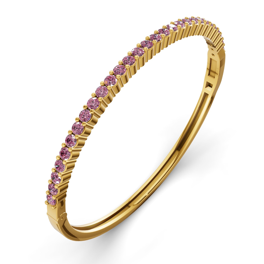 14kt Yellow Gold Round Embrace Lab Diamond Openable Bangle Bracelet (4 Ct. Tw.) right