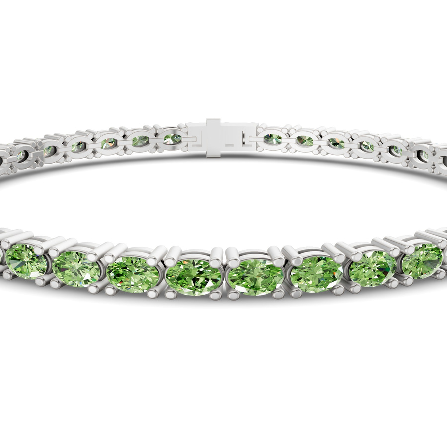 Platinum Aldea Oval Lab Diamond Tennis Bracelet (15 Ct. Tw.) side right image one