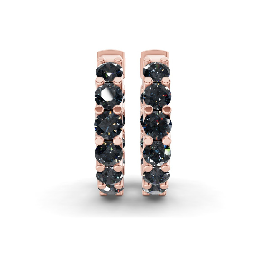 14kt Rose Gold Sirena Round Lab Diamond Hoop Earrings (2 Ct. Tw.) side right image one