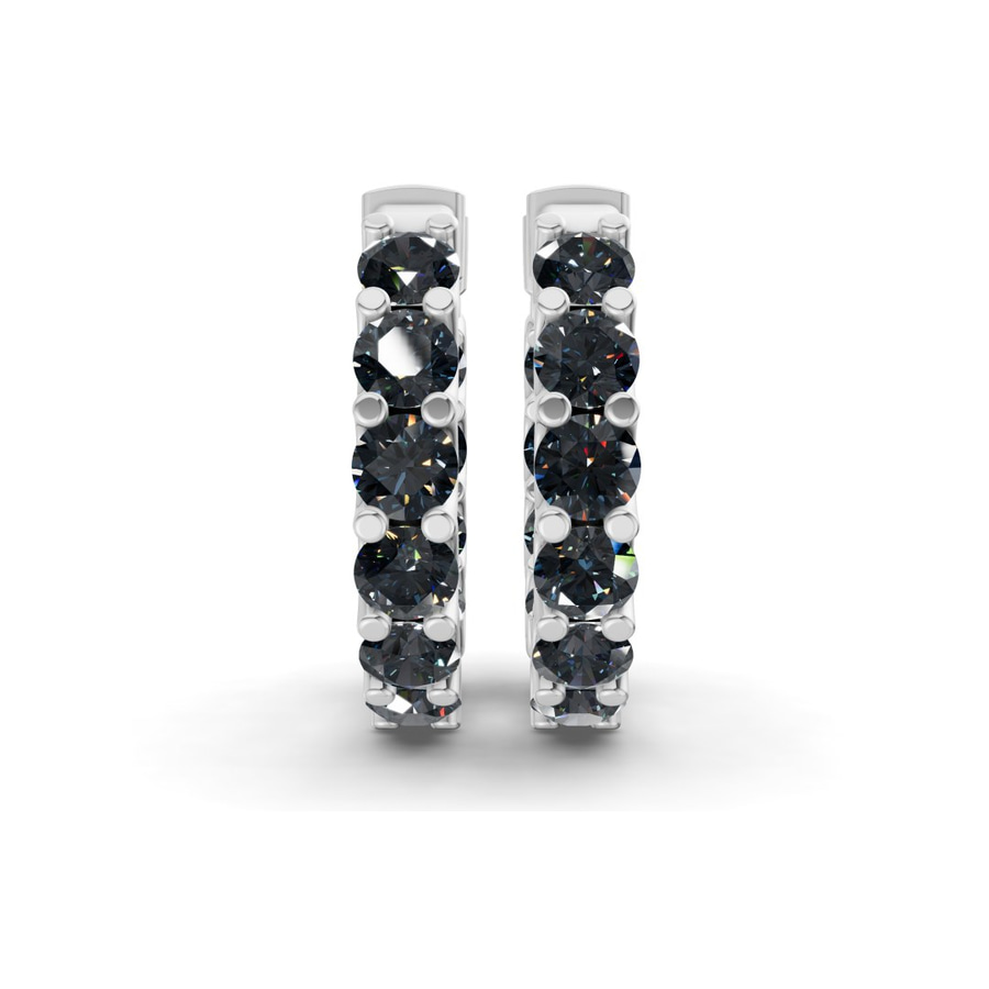 Platinum Sirena Round Lab Diamond Hoop Earrings (2 Ct. Tw.) side right image one