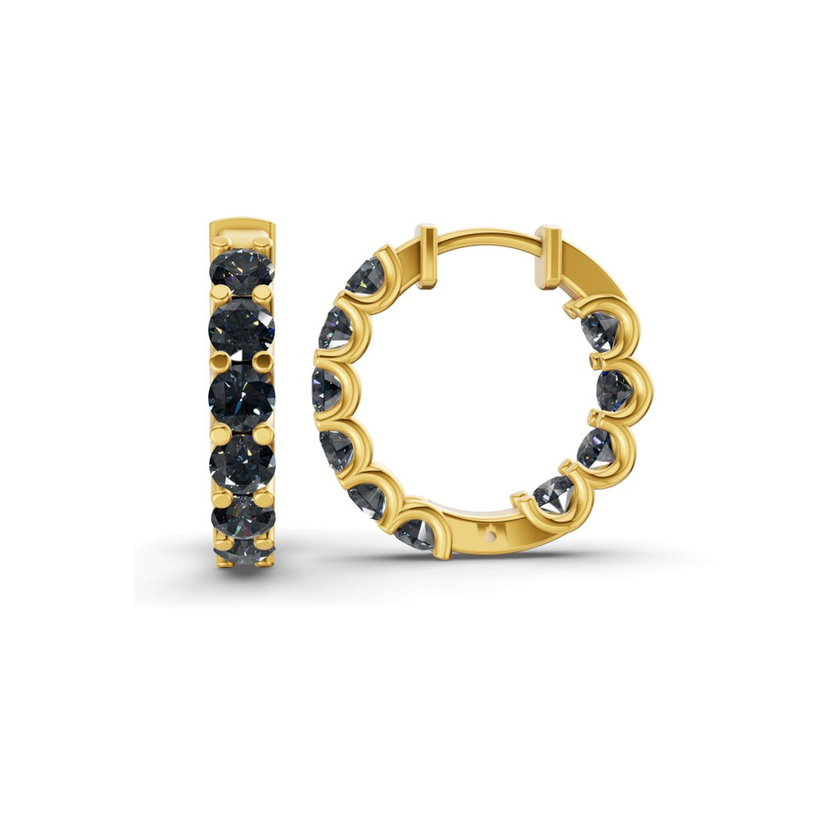 14kt Yellow Gold Sirena Round Lab Diamond Hoop Earrings (8 Ct. Tw.) standing product image one