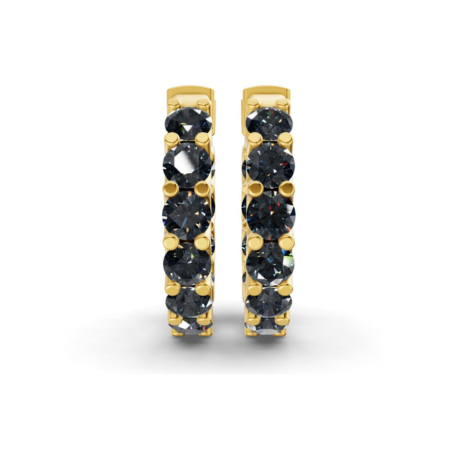 14kt Yellow Gold Sirena Round Lab Diamond Hoop Earrings (8 Ct. Tw.) side right image one
