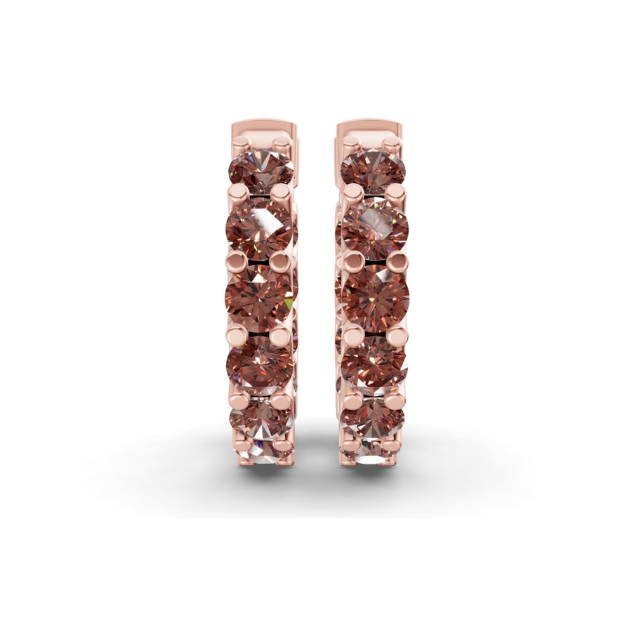 14kt Rose Gold Sirena Round Lab Diamond Hoop Earrings (6 Ct. Tw.) side right image one