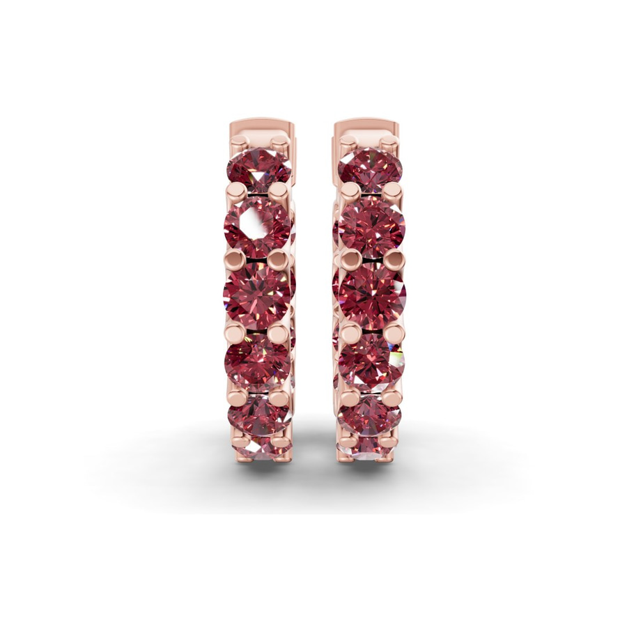 14kt Rose Gold Sirena Round Lab Diamond Hoop Earrings (8 Ct. Tw.) side right image one