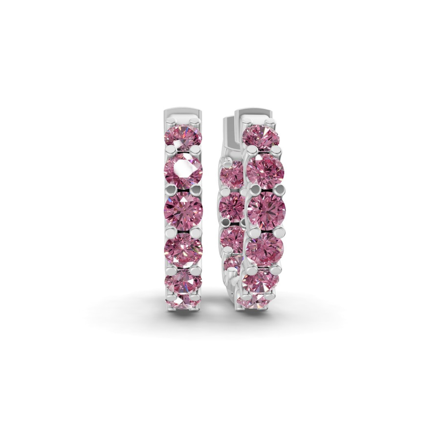 Platinum Sirena Round Lab Diamond Hoop Earrings (6 Ct. Tw.) front image