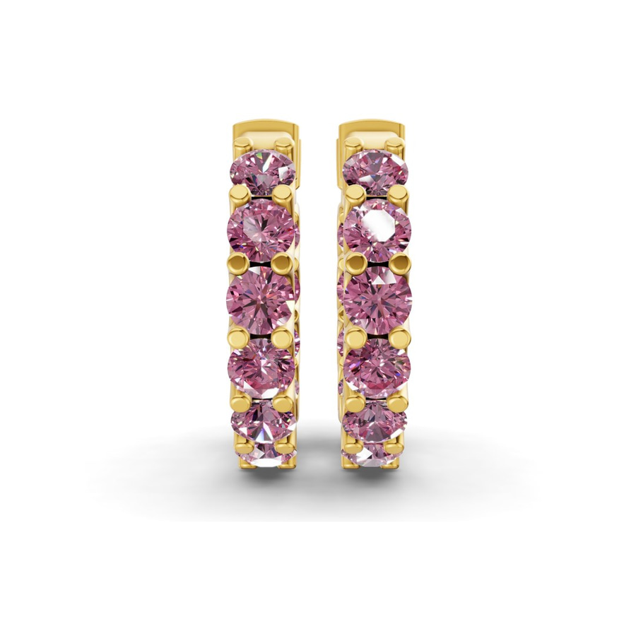 10kt Yellow Gold Sirena Round Lab Diamond Hoop Earrings (6 Ct. Tw.) side right image one