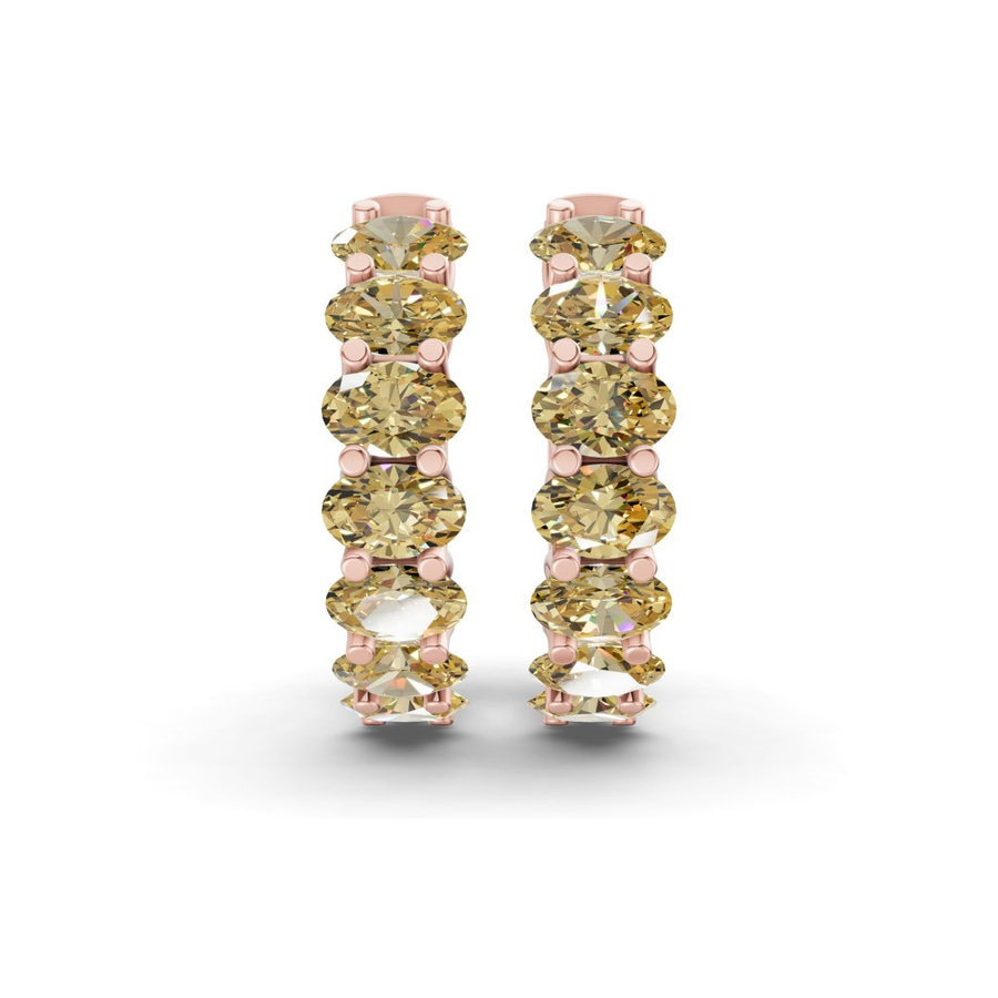 10kt Rose Gold Jovana Oval Lab Diamond Hoop Earrings (8 Ct. Tw.) side right image one