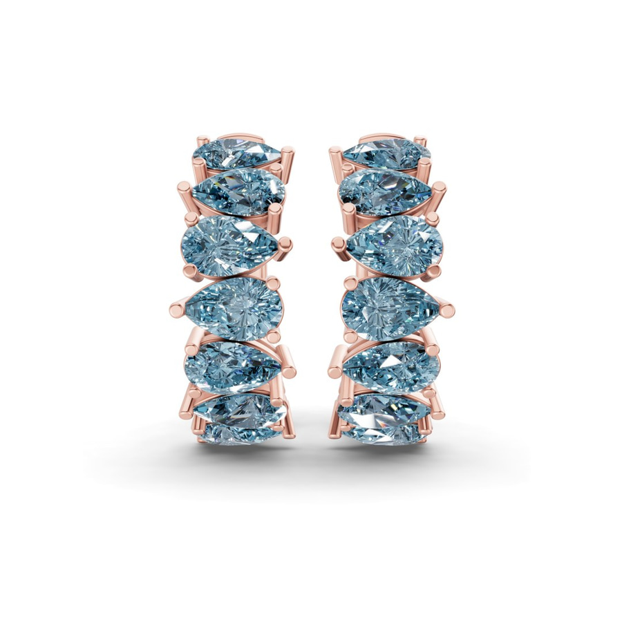 10kt Rose Gold Eudora Pear Lab Diamond Hoop Earrings (8 Ct. Tw.) side right image one