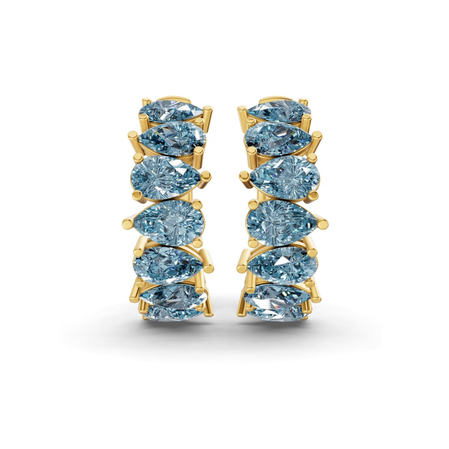14kt Yellow Gold Eudora Pear Lab Diamond Hoop Earrings (3 Ct. Tw.) side right image one
