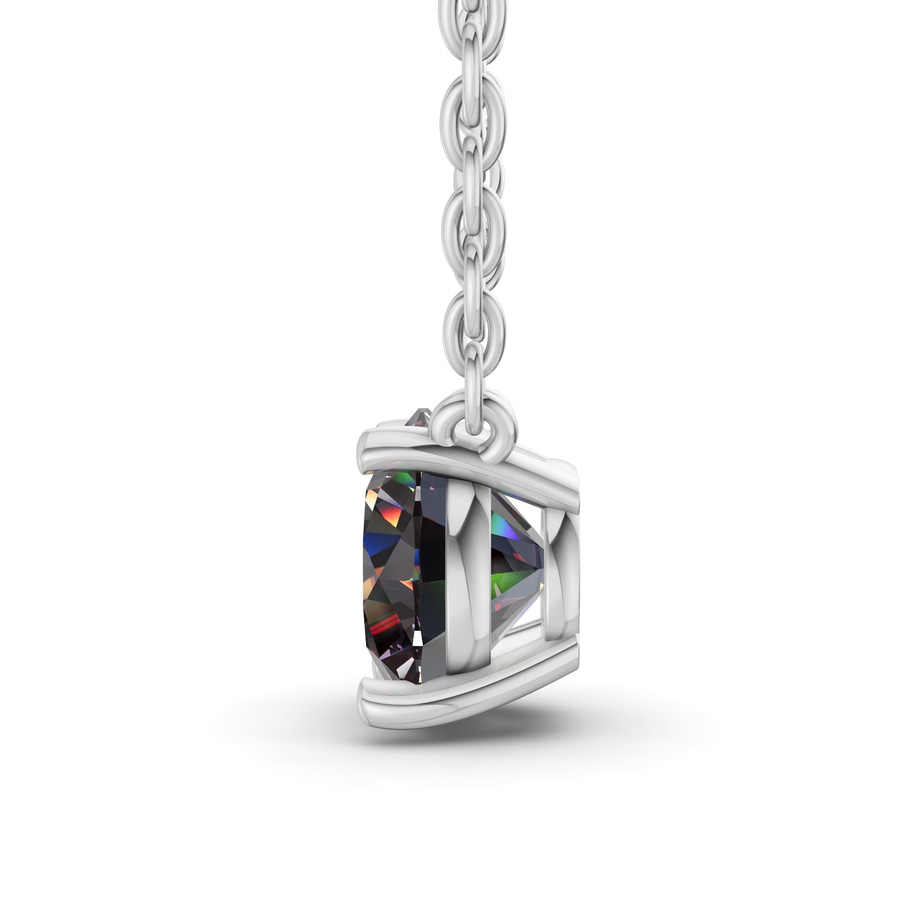 Platinum Lluvia Round Lab Diamond Solitaire Necklace (1/2 Ct. Tw.) side right image one