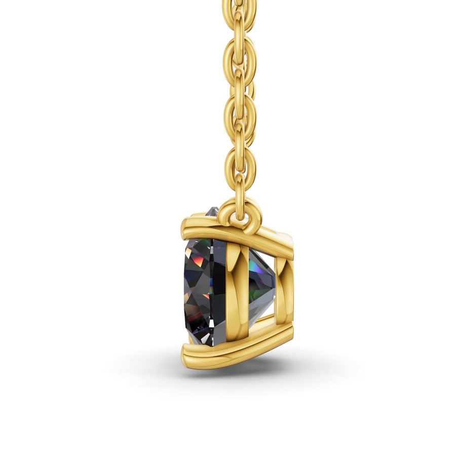 14kt Yellow Gold Lluvia Round Lab Diamond Solitaire Necklace (1/2 Ct. Tw.) side right image one