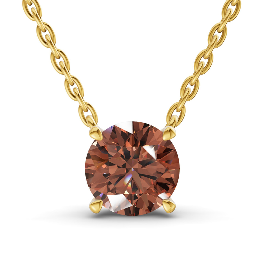 14kt Yellow Gold Lluvia Round Lab Diamond Solitaire Necklace (1/2 Ct. Tw.) front image