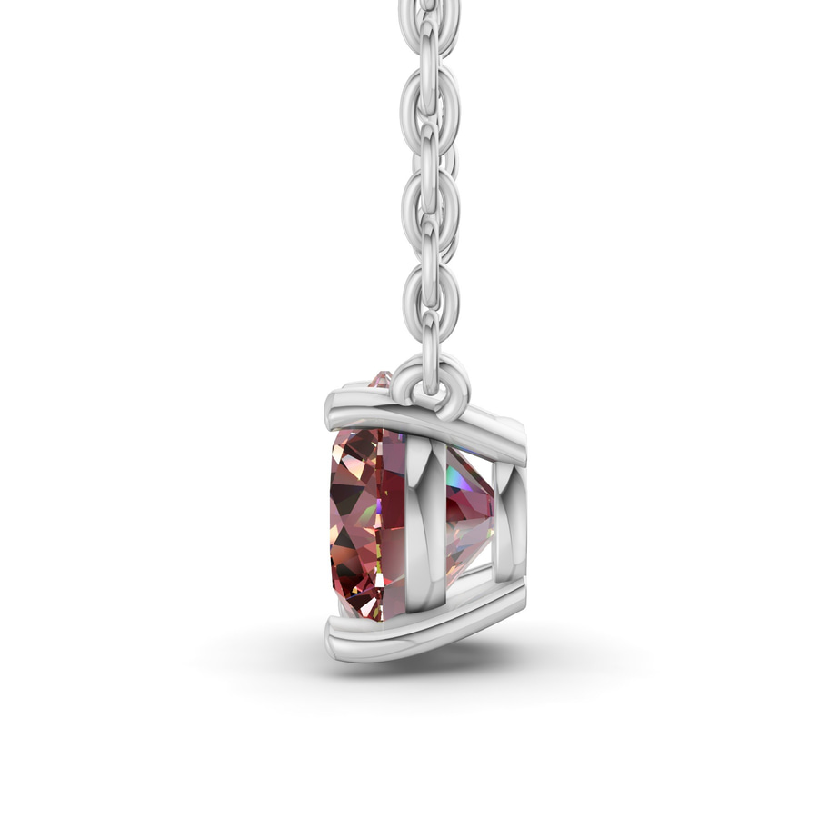 10kt White Gold Lluvia Round Lab Diamond Solitaire Necklace (1 Ct. Tw.) side right image one