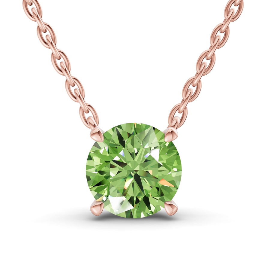 14kt Rose Gold Lluvia Round Lab Diamond Solitaire Necklace (1 1/2 Ct. Tw.) front image