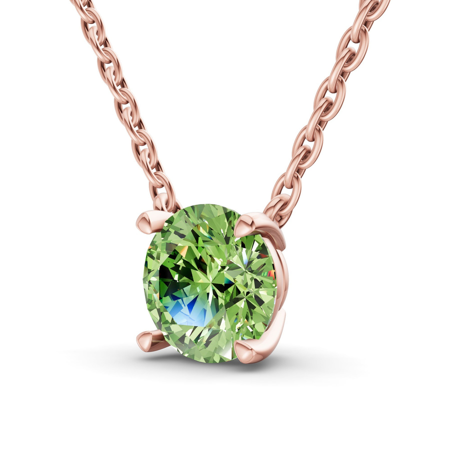 14kt Rose Gold Lluvia Round Lab Diamond Solitaire Necklace (2 Ct. Tw.) standing product image one