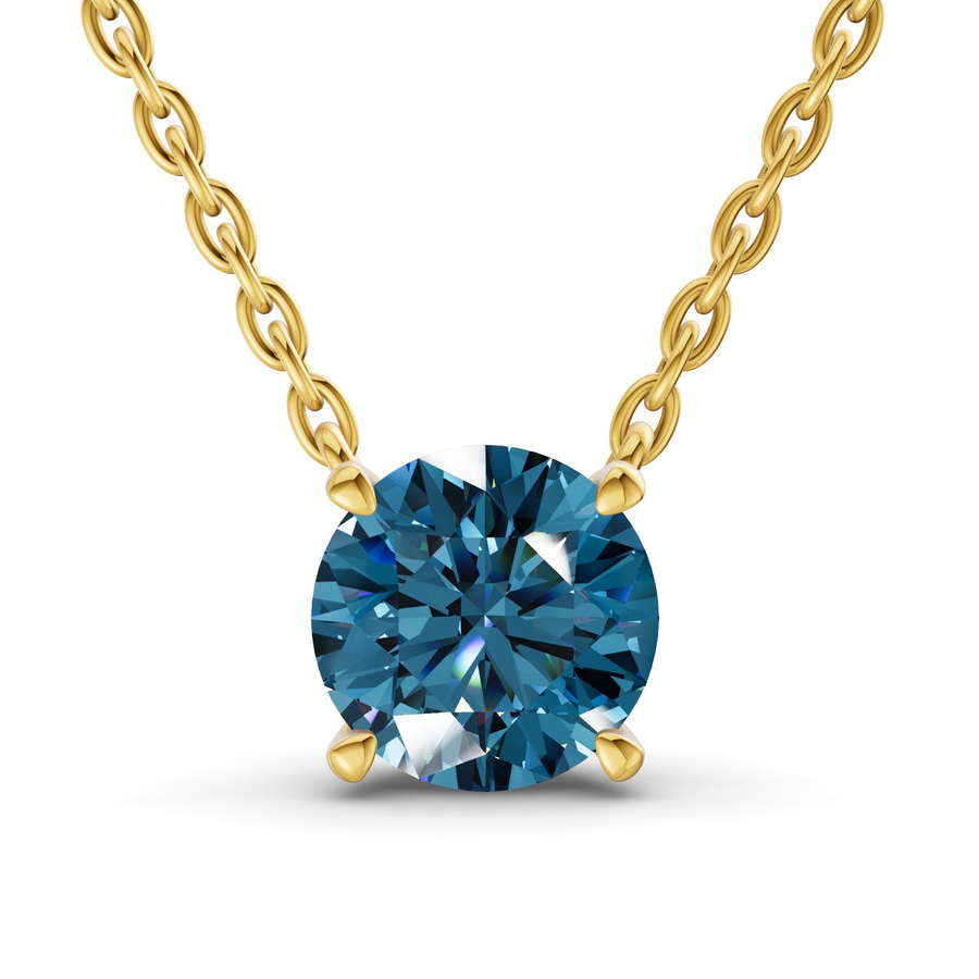 14kt Yellow Gold Lluvia Round Lab Diamond Solitaire Necklace (3 Ct. Tw.) front image