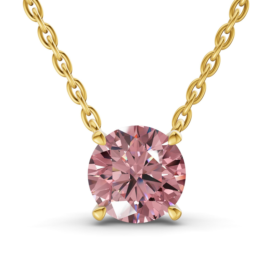 10kt Yellow Gold Lluvia Round Lab Diamond Solitaire Necklace (1/2 Ct. Tw.) front image