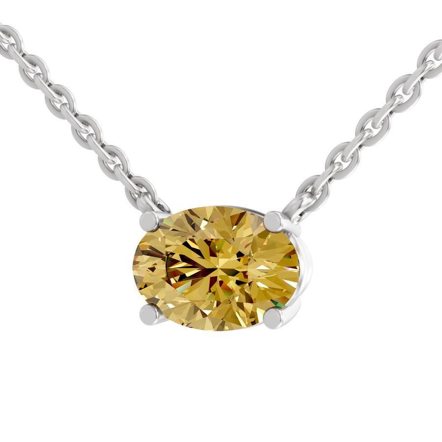 Platinum Fernanda Oval Lab Diamond Solitaire Necklace (1/2 Ct. Tw.) left