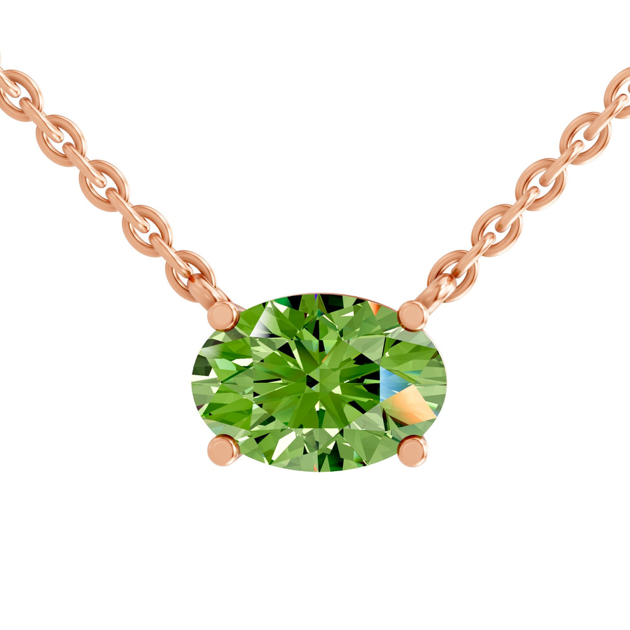 10kt Rose Gold Fernanda Oval Lab Diamond Solitaire Necklace (1 Ct. Tw.) front image