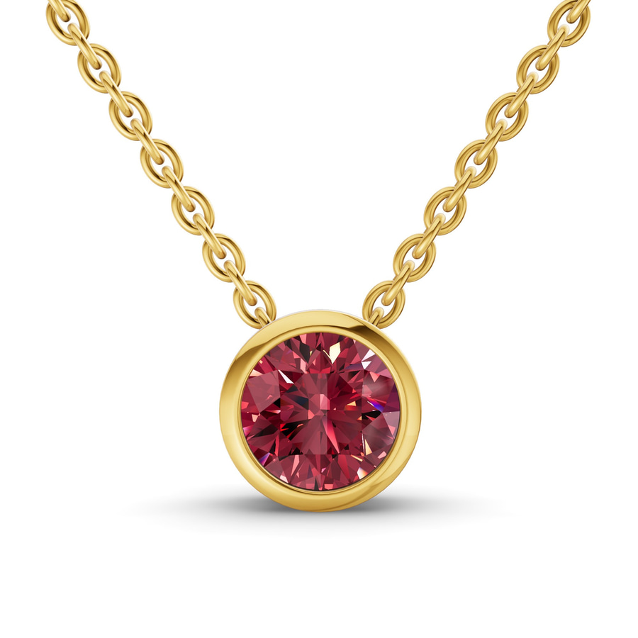 14kt Yellow Gold Agustina Round Bezel Lab Diamond Solitaire Necklace (4 Ct. Tw.) front image