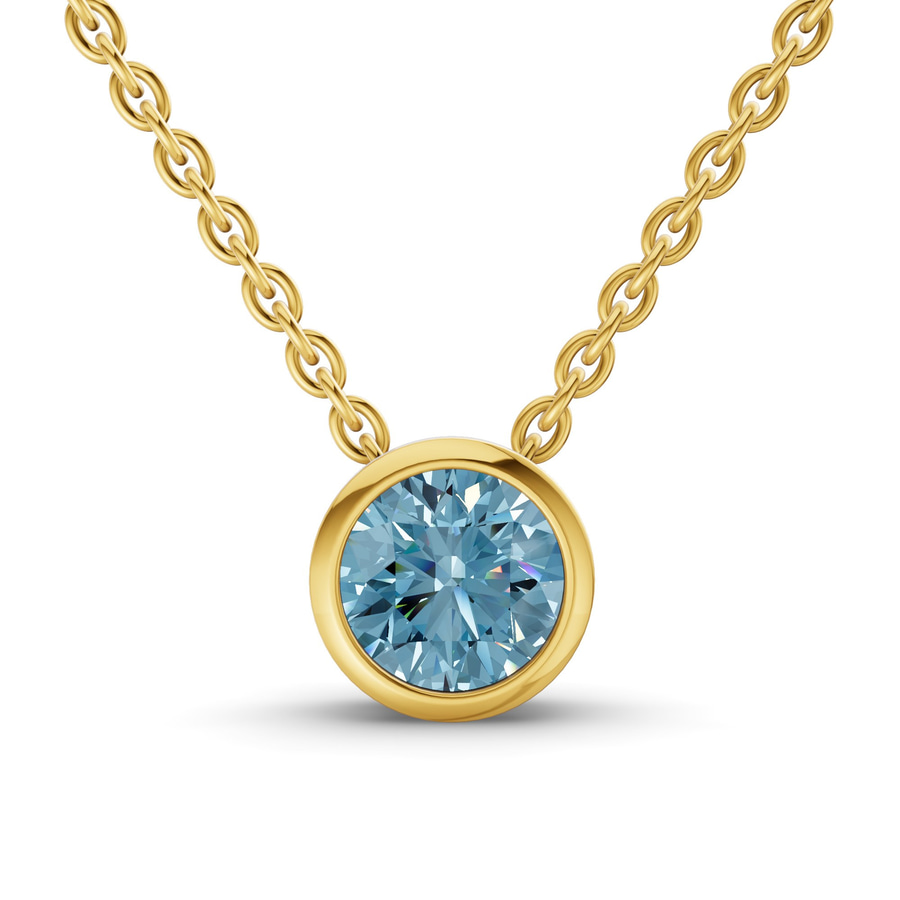 14kt Yellow Gold Agustina Round Bezel Lab Diamond Solitaire Necklace (1 1/2 Ct. Tw.) front image