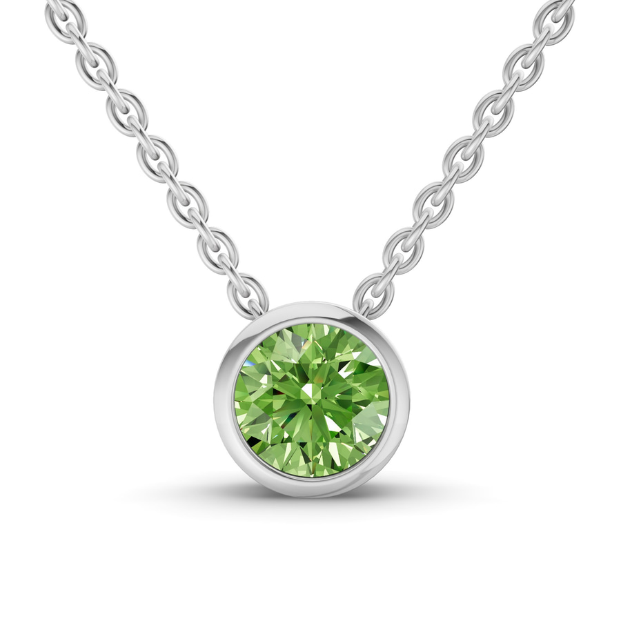 Platinum Agustina Round Bezel Lab Diamond Solitaire Necklace (3 Ct. Tw.) front image