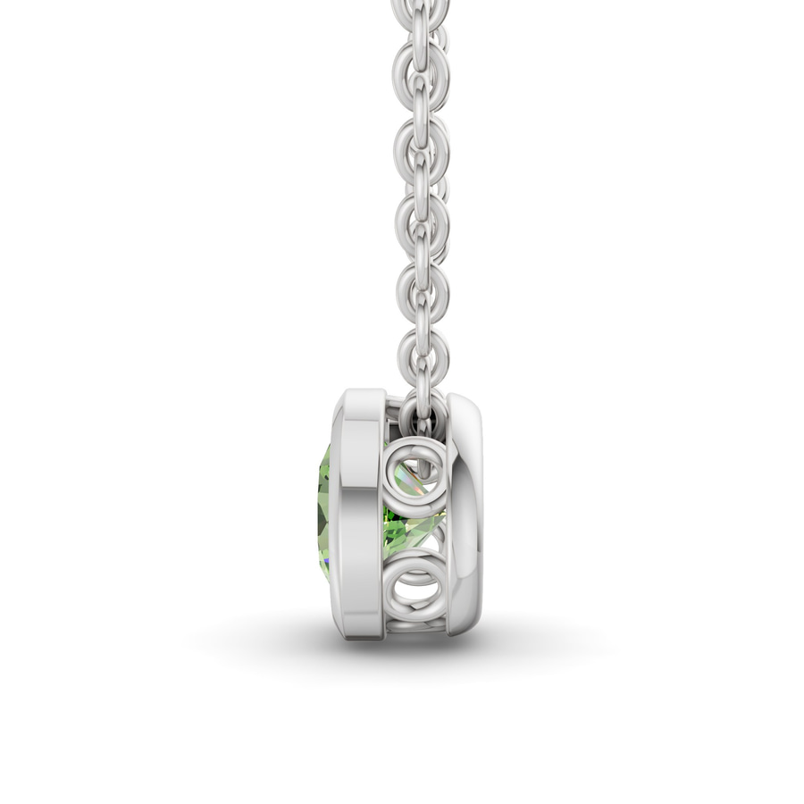 Platinum Agustina Round Bezel Lab Diamond Solitaire Necklace (1/2 Ct. Tw.) side right image one
