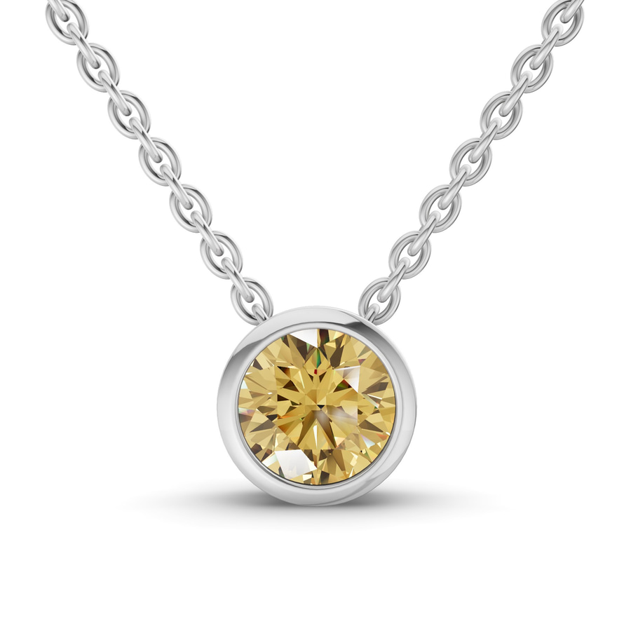 Platinum Agustina Round Bezel Lab Diamond Solitaire Necklace (1/2 Ct. Tw.) front image