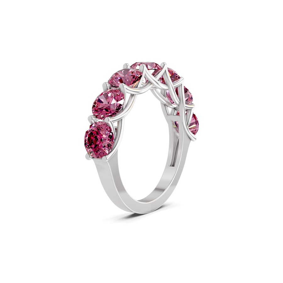 Platinum Valentina Round Lab Diamond Anniversary Band (2 Ct. Tw.) standing product image one