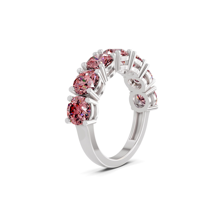 Platinum Adela Round Lab Diamond Anniversary Band (4 Ct. Tw.) left