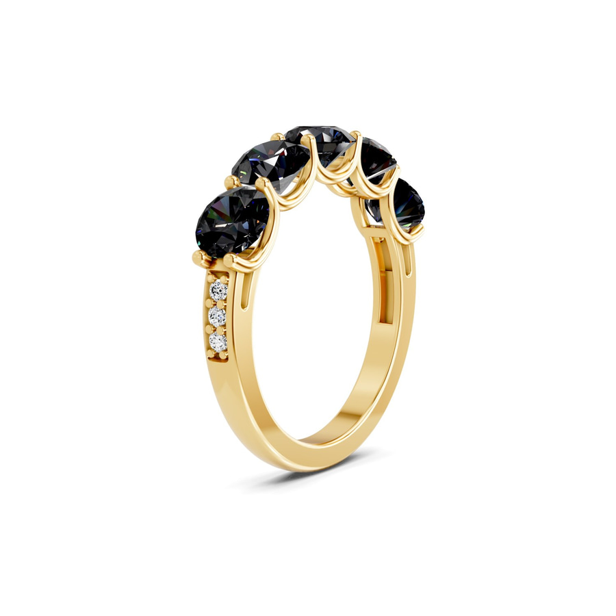 14ct Yellow Gold Camille Round Lab Diamond Anniversary Band (1/2 Ct. Tw.) left