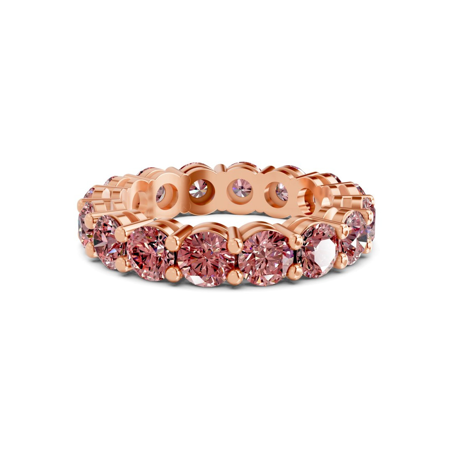 14kt Rose Gold Elysia Round Lab Diamond Eternity Ring (1 Ct. Tw.) front image